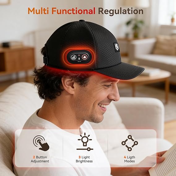 WEETALL Red Light Therapy Hair Growth Cap – Cordless LED Hair Care Cap with 660nm & 850nm Technology