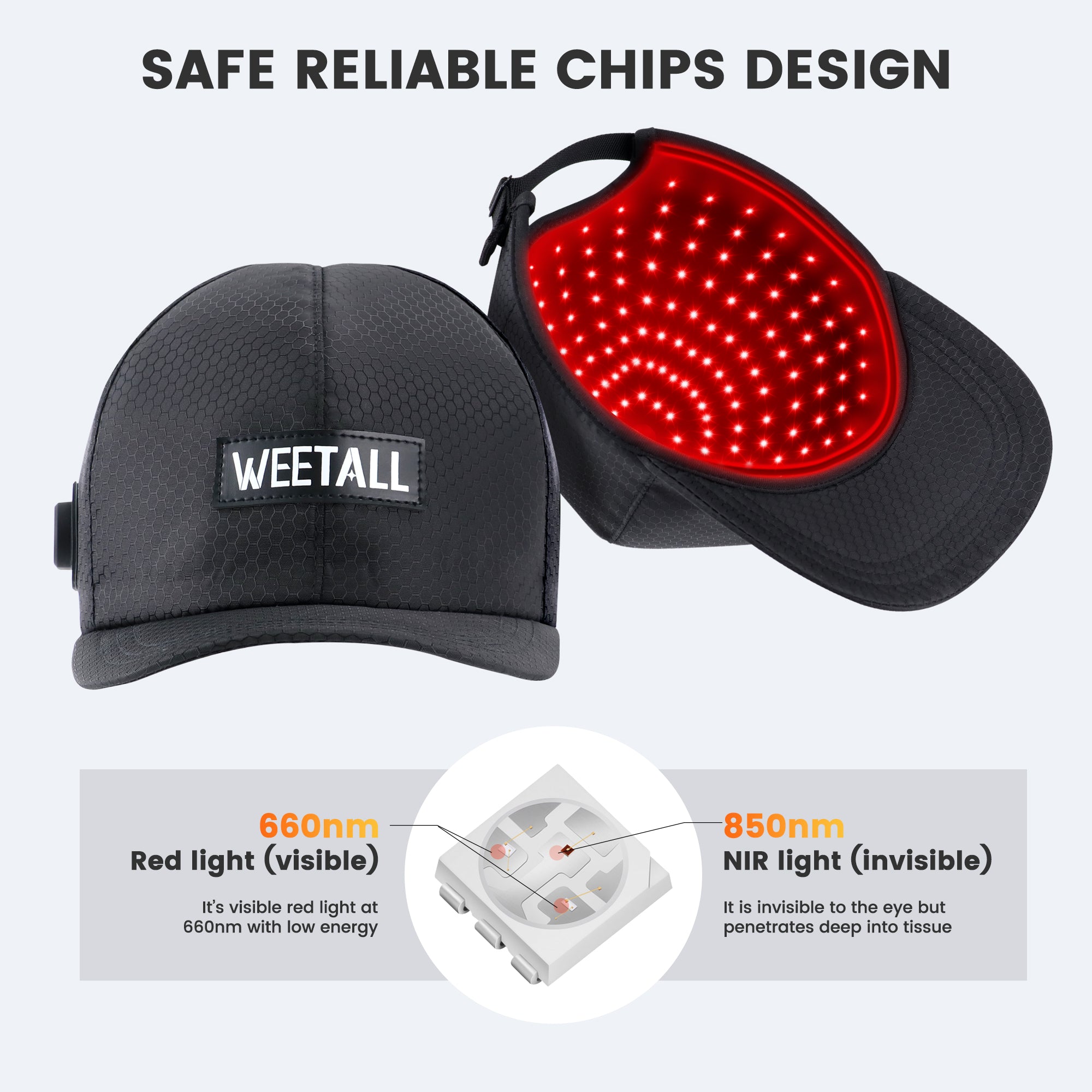 Red Light Therapy for Hair Growth: Cordless Red Light Heating Cap with 2000mAh Rechargeable Battery, Portable Care Tool for Home Use for Men & Women