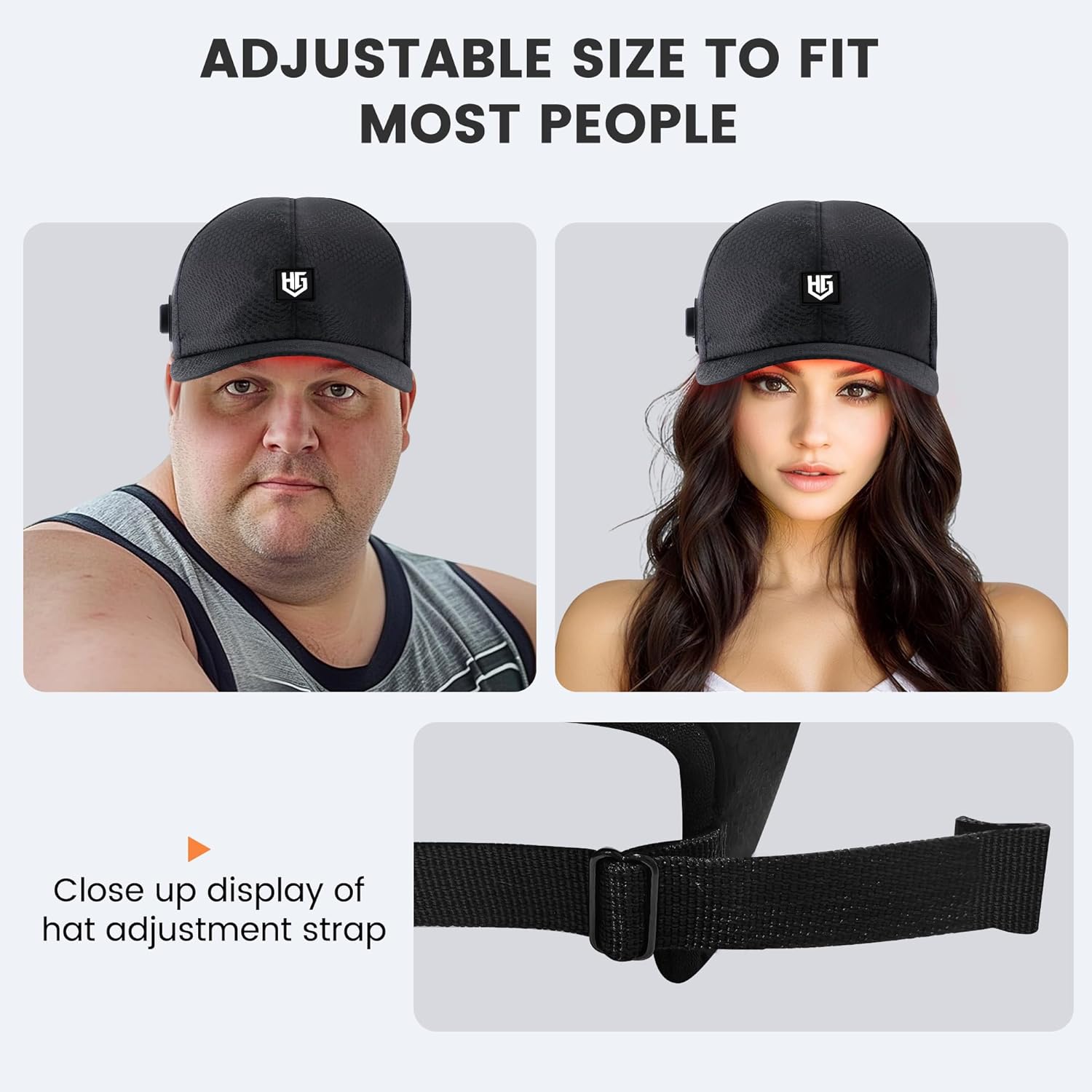 Red Light Therapy for Hair Growth: Cordless Red Light Heating Cap with 2000mAh Rechargeable Battery, Portable Care Tool for Home Use for Men & Women