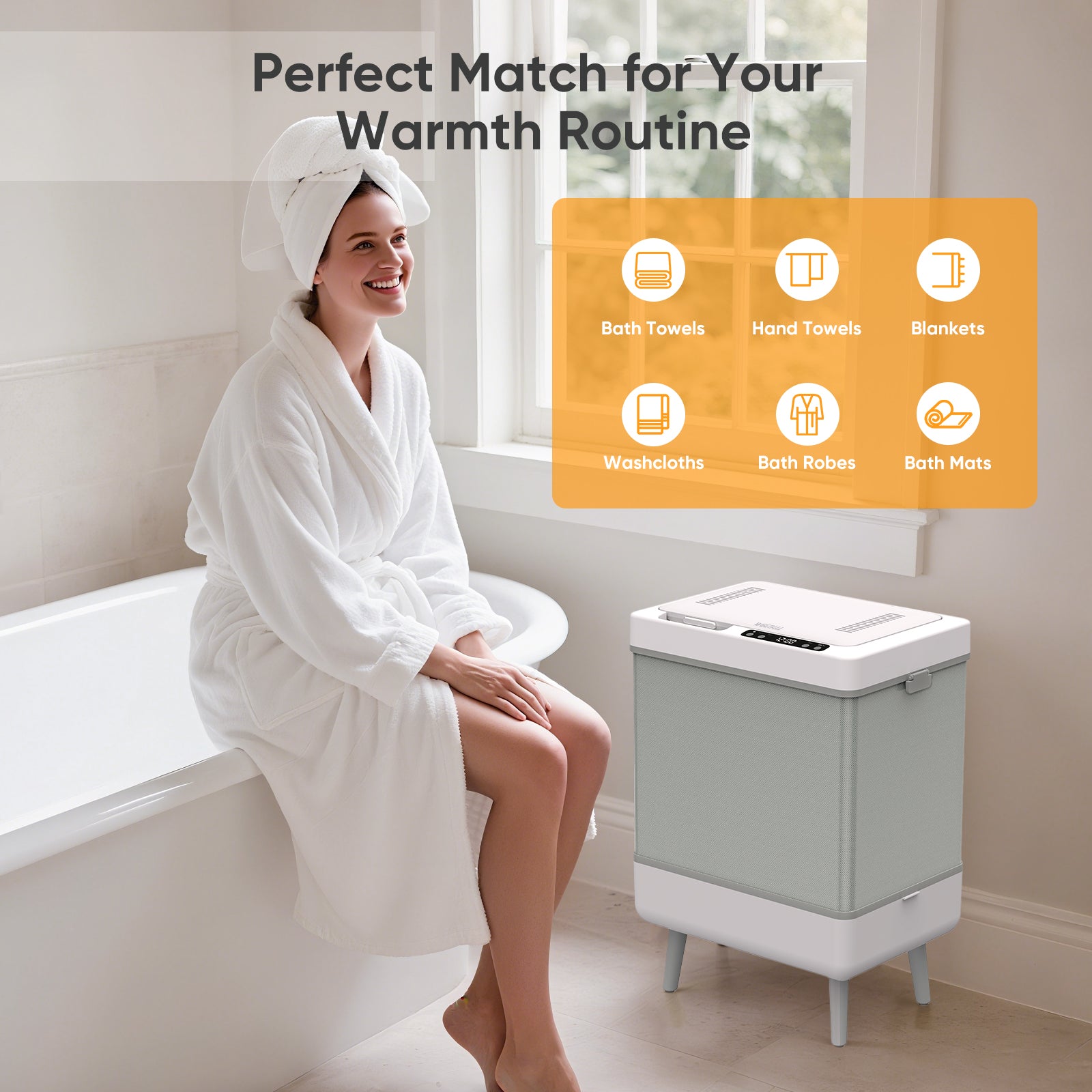 Weetall Hot Towel Warmer Bucket for Bathroom